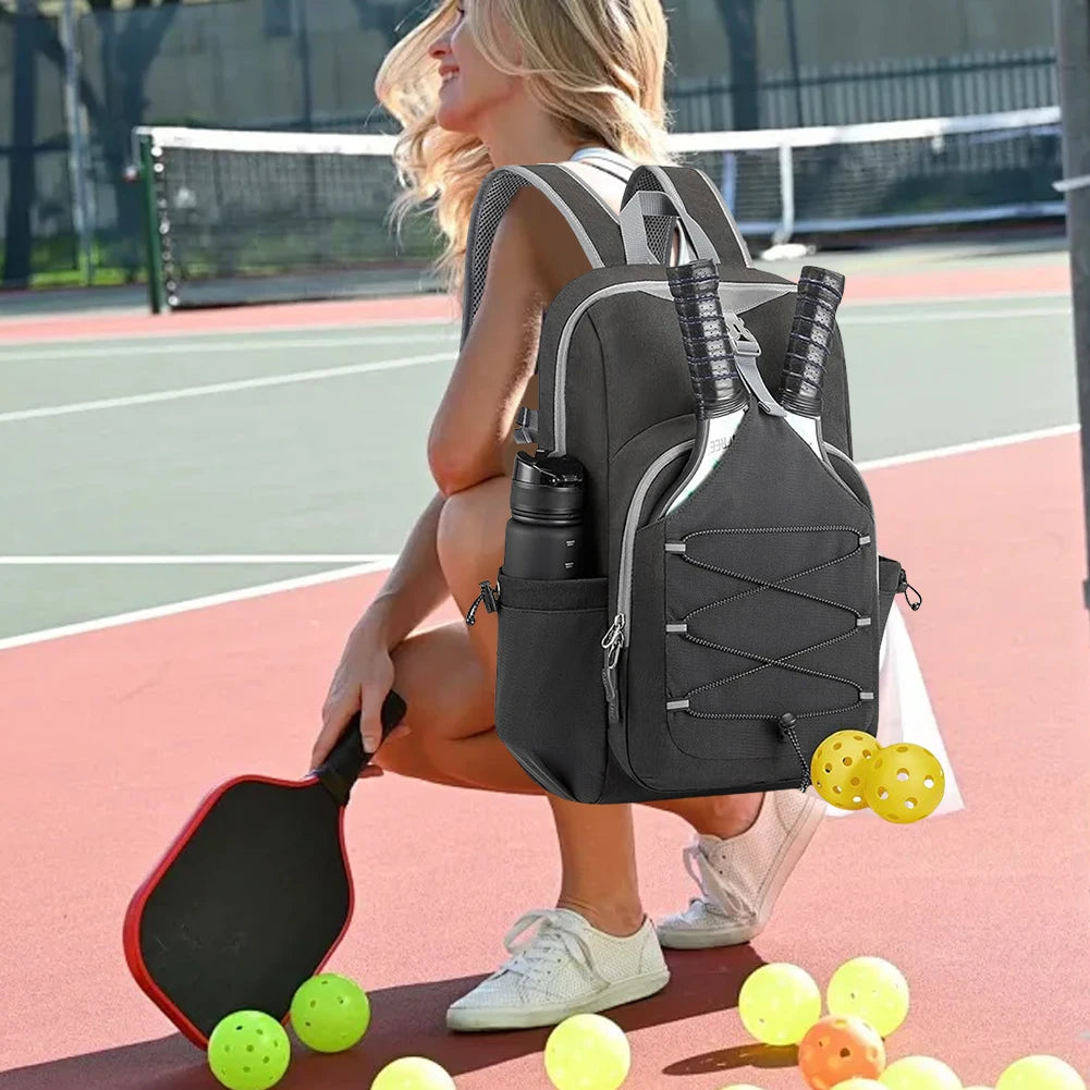 Adjustable Racket Bag with Hanging Hook Pickleball Rackets Backpack Lightweight Breathable Sports Backpack Daily Commuting Bag