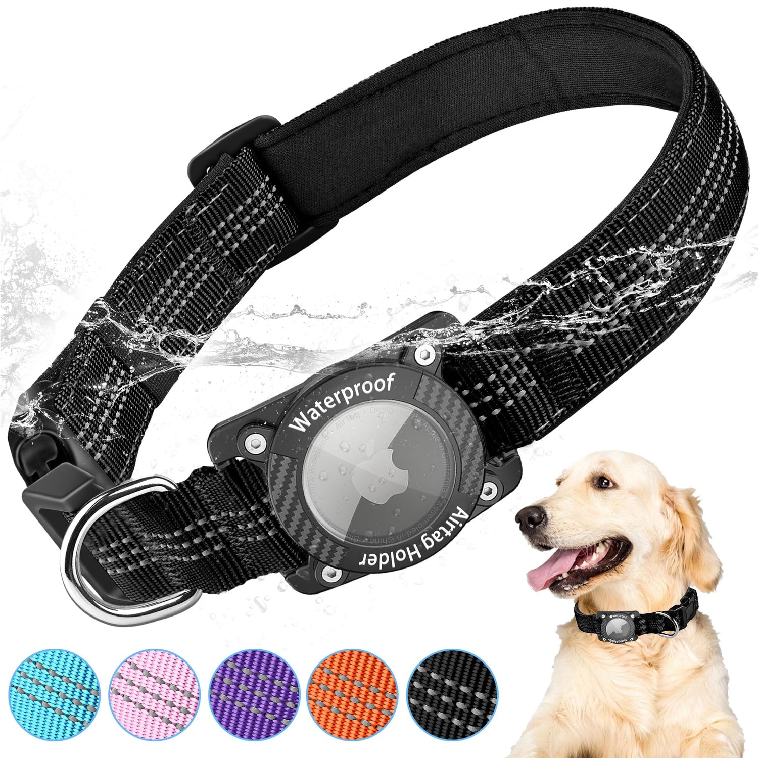 Reflective Waterproof Air Tag Dog Collar