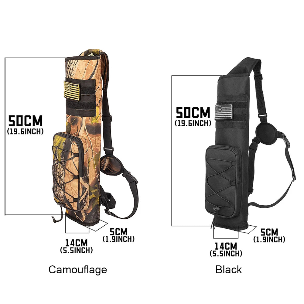 Archery Back Arrow Quiver Holder Bottom Thickening Adjustable Tube Hip Quiver Waist Hanged Carry Bag for Outdoor Archery Hunting