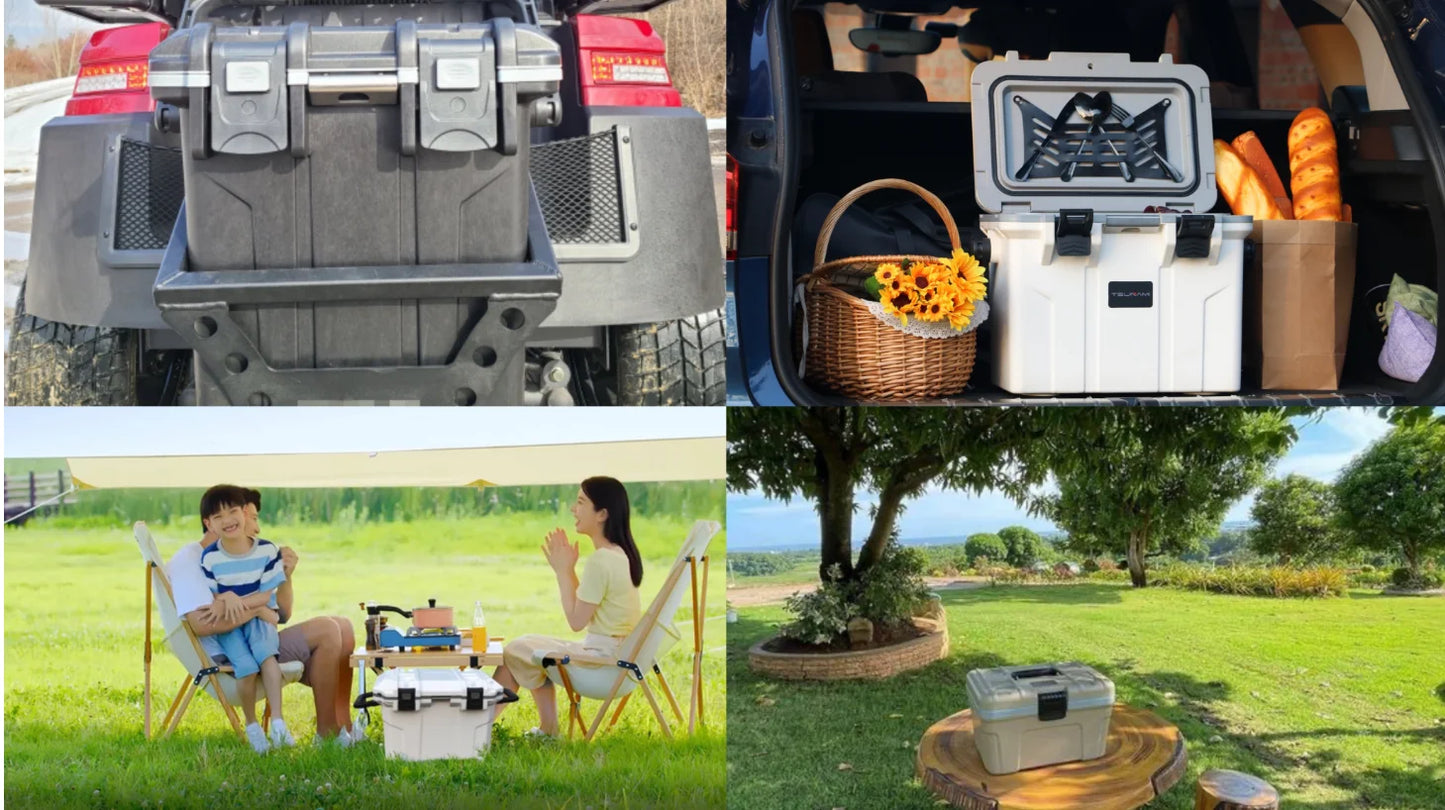 Outdoor Camping Medium Size 30qt Cooler Ice Chest Coolbox with Cup Holders