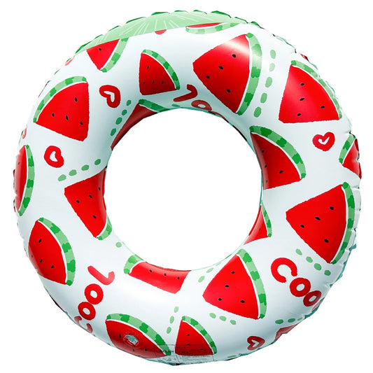 Inflatable Swim Ring Pool Floating Rings Leakproof Swimming Rings Floaties Watermelon Pattern Swim Float Tube Pool Accessories