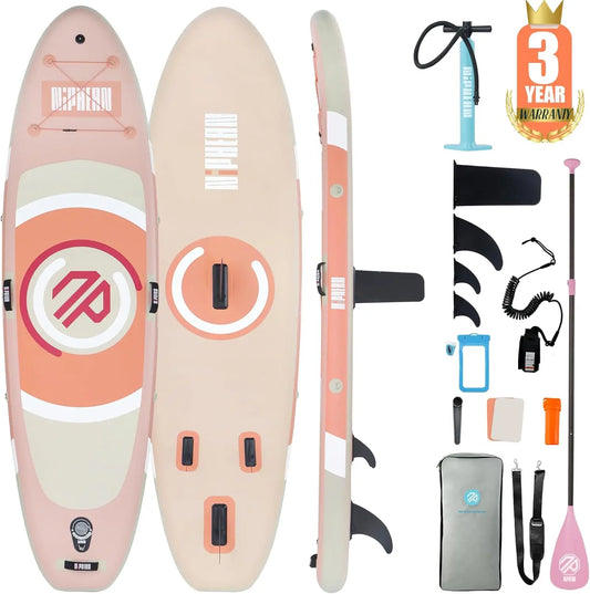 Inflatable Paddle Board with Stable Wing and Durable SUP Accessories, 10’ Inflatable Stand up Paddle Boards for Adults &
