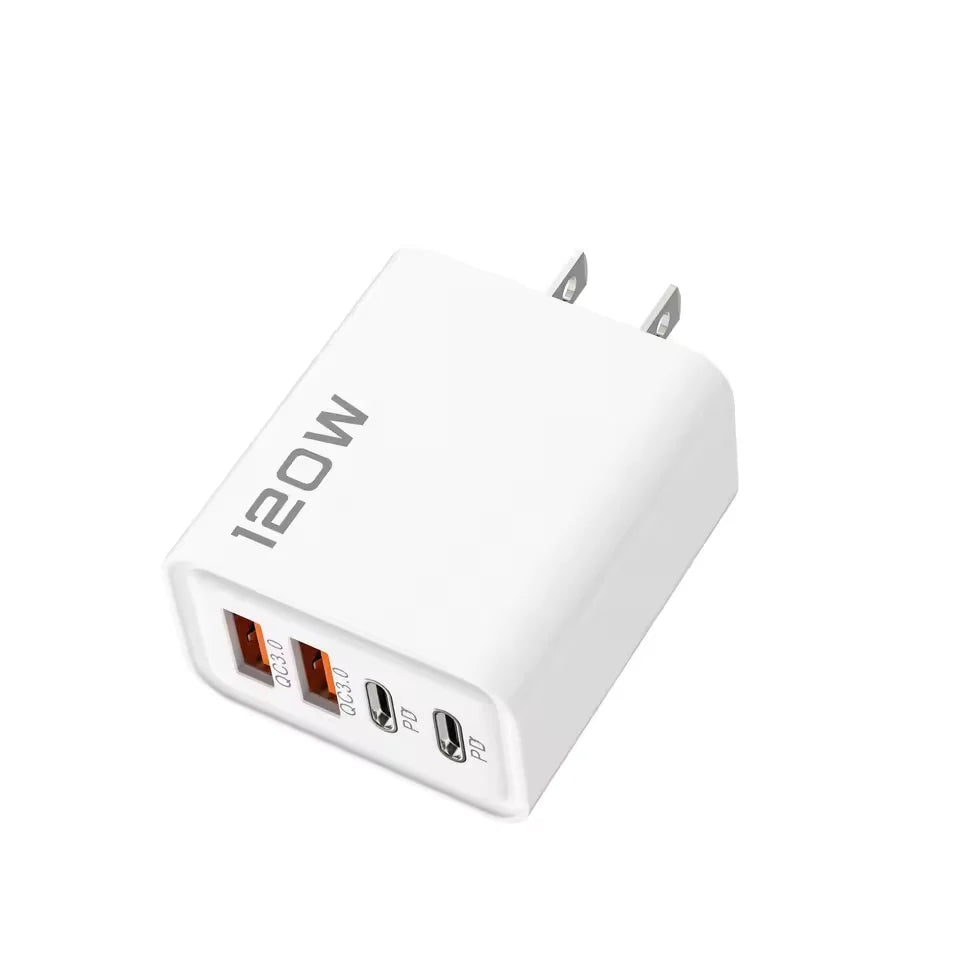 120W Fast Charger Type C Quick Charge 3.0 USB Charger Adapter For iPhone Samsung Xiaomi PD USB Charger Fast Charging Plug