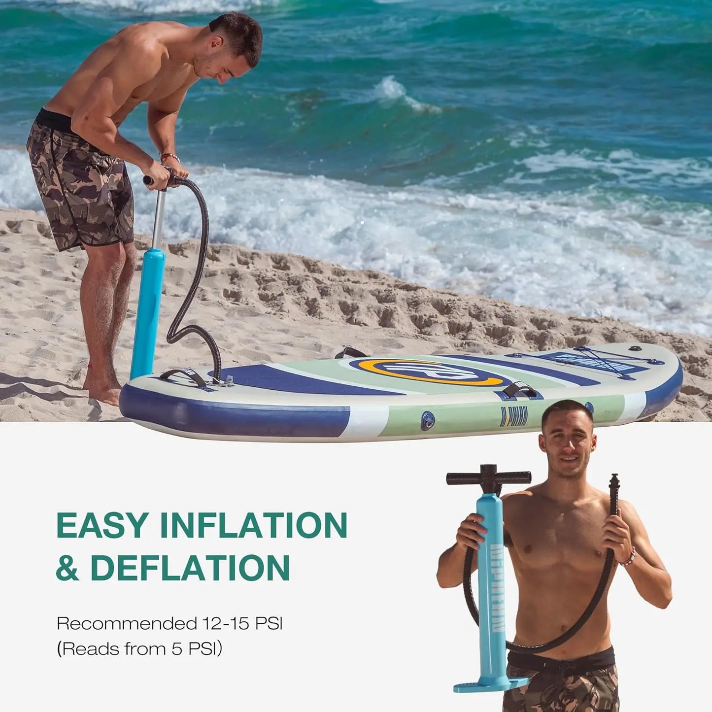 Inflatable Paddle Board with Stable Wing and Durable SUP Accessories, 10’ Inflatable Stand up Paddle Boards for Adults &