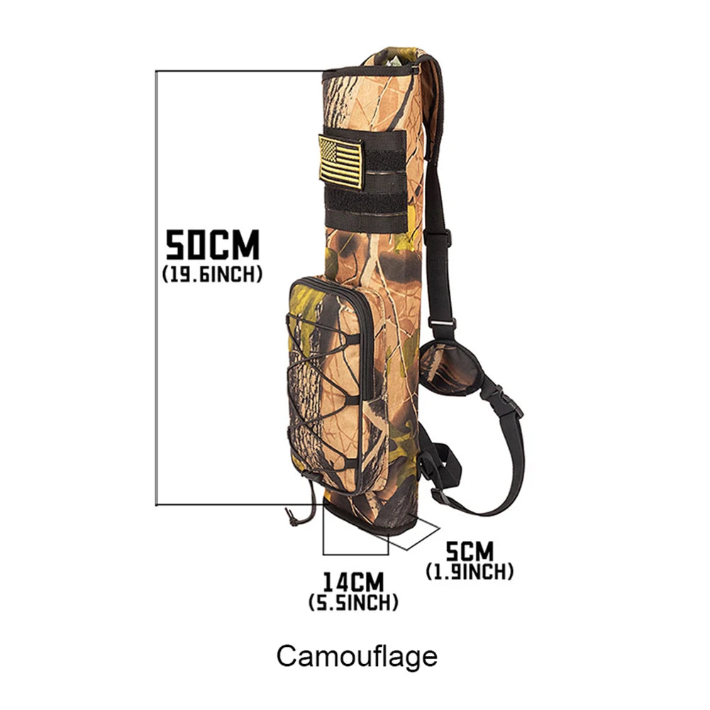 Archery Back Arrow Quiver Holder Bottom Thickening Adjustable Tube Hip Quiver Waist Hanged Carry Bag for Outdoor Archery Hunting