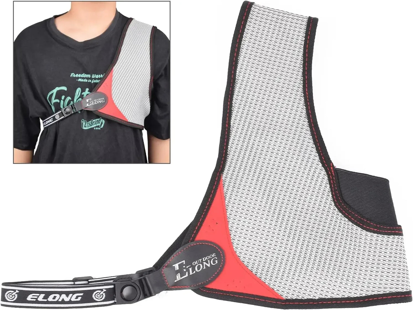 Archery Chest Protector Upgraded Version Black Adjustable Simple Nylon Mesh Archery Chest ProtectorOutdoor Sports Hunting