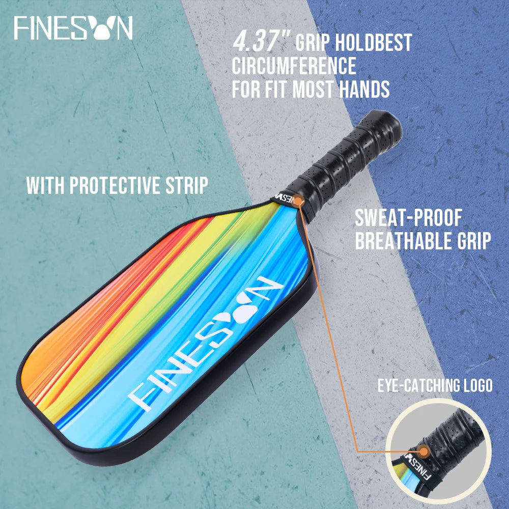 Finesun Pickleball Paddles Set USAPA Compliant Fiberglass Surface Enhanced Power with Pickleball Bag Best Gift for Beginners
