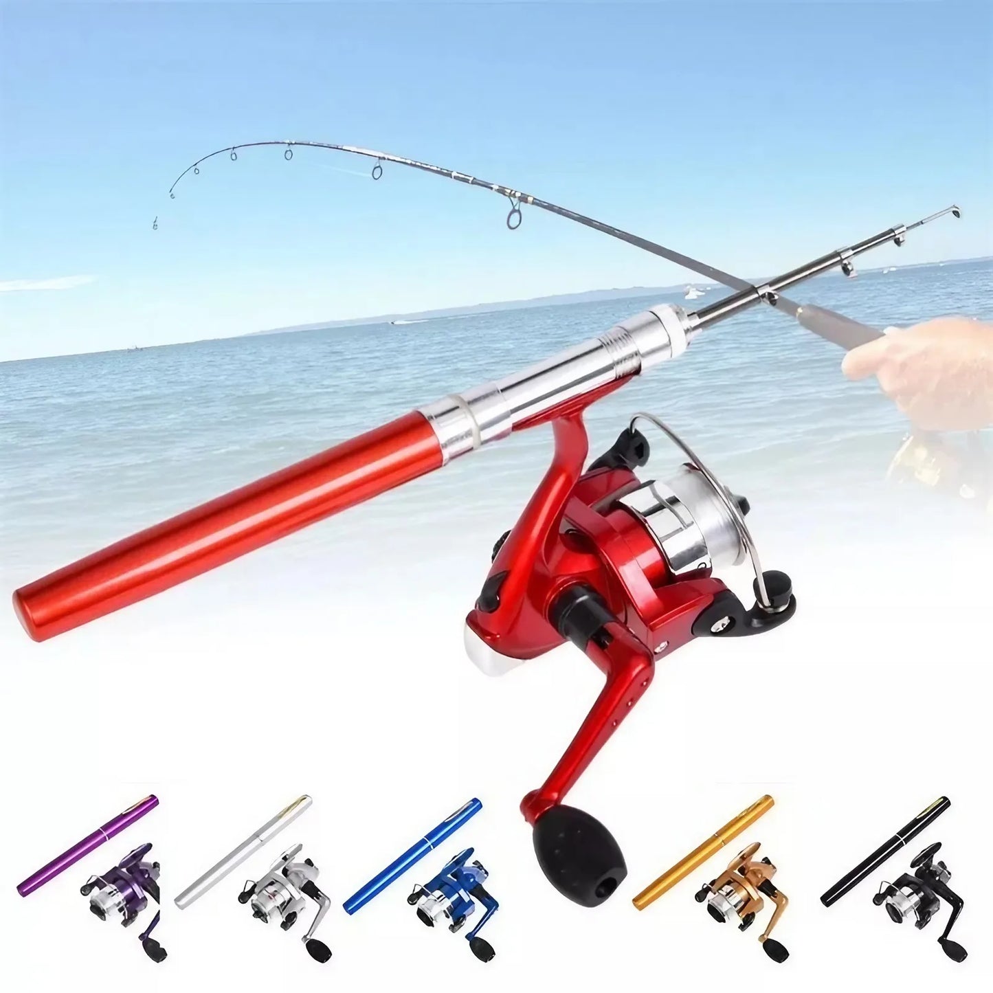 Pen-style Fishing Rod - Extended Length 100cm/39.37inch - Retracted Length 20cm/7.87inch Mini Pen-shaped Rod, Easy To Carry, Fis