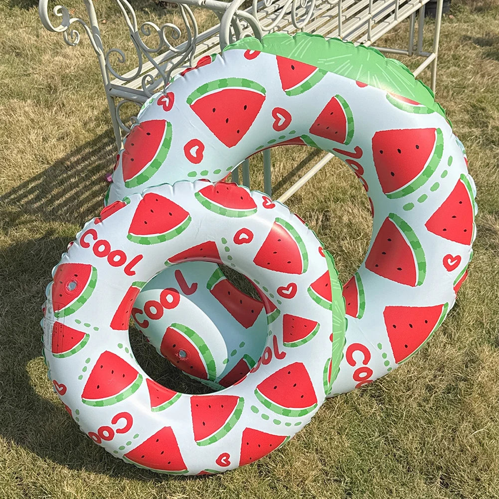 Inflatable Swim Ring Pool Floating Rings Leakproof Swimming Rings Floaties Watermelon Pattern Swim Float Tube Pool Accessories