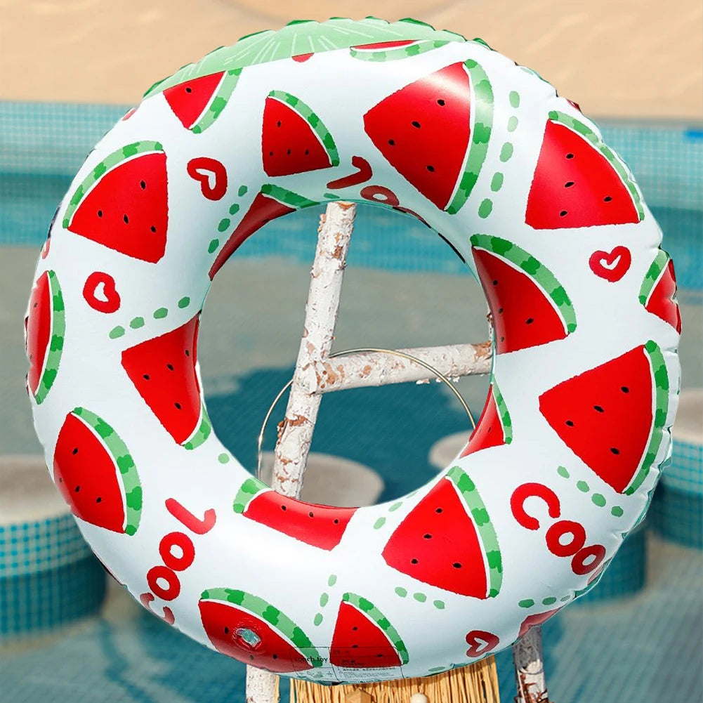 Inflatable Swim Ring Pool Floating Rings Leakproof Swimming Rings Floaties Watermelon Pattern Swim Float Tube Pool Accessories