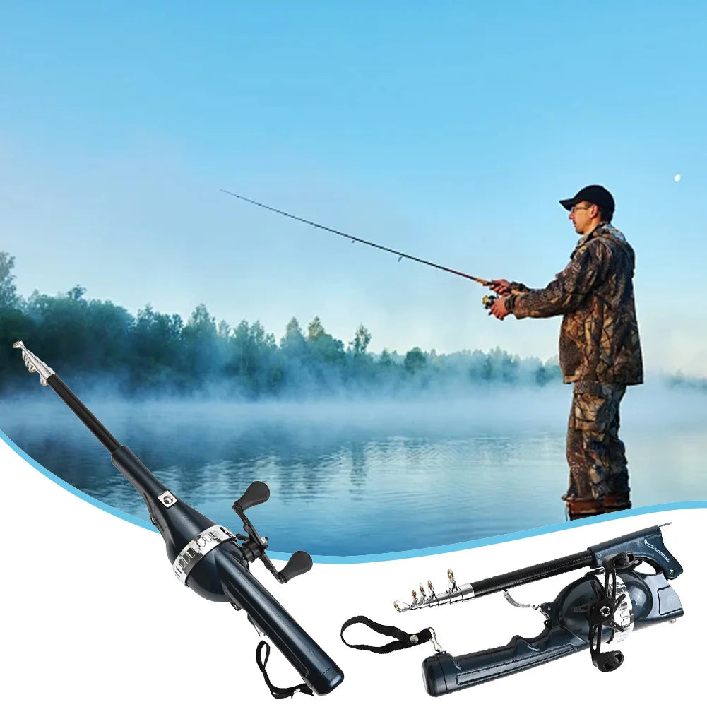 Portable Folding Fishing Rod Telescopic Fishing Pole with Reel Line Spinning Rod Carbon Fiber for Outdoor Fishing Gifts for Men