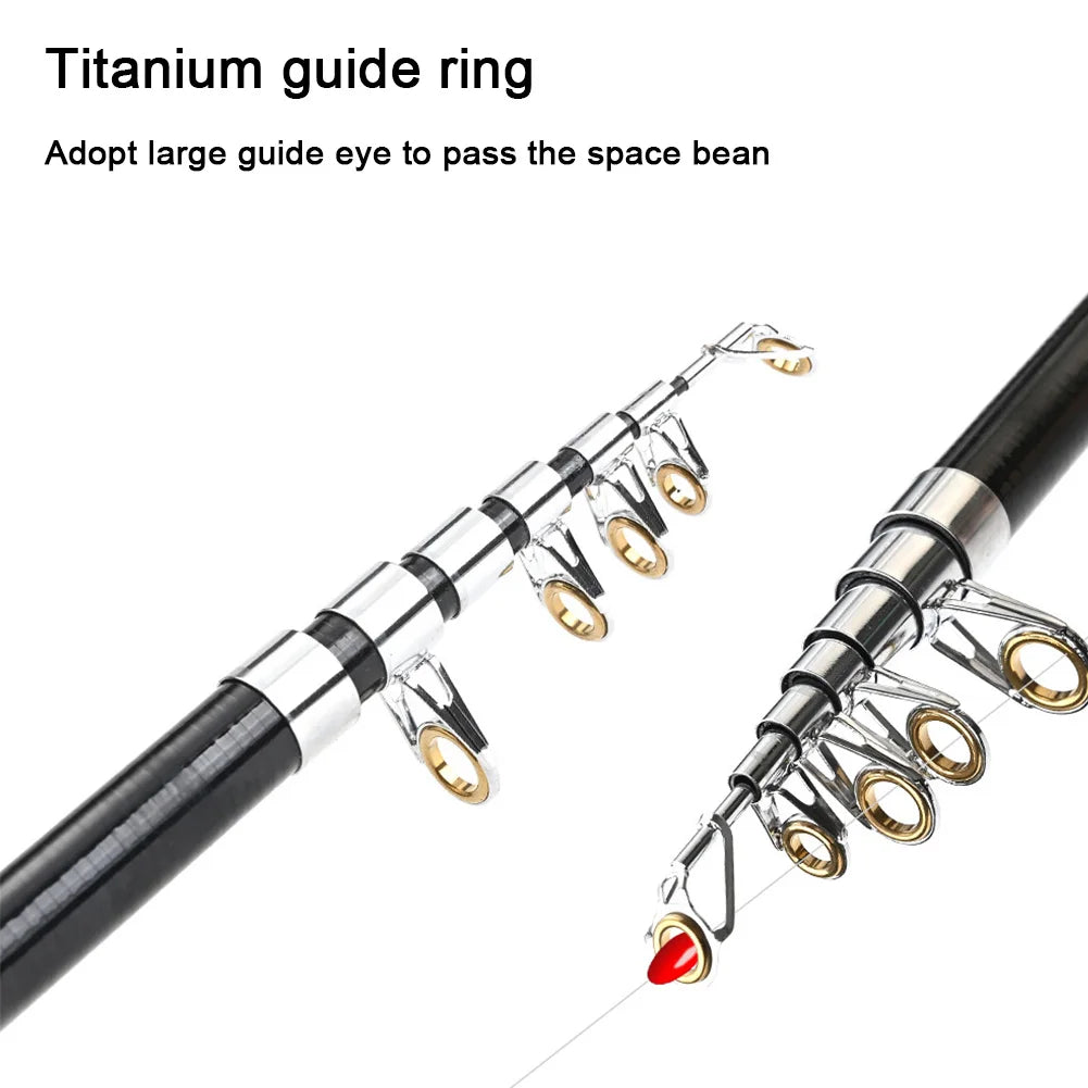 Portable Folding Fishing Rod Telescopic Fishing Pole with Reel Line Spinning Rod Carbon Fiber for Outdoor Fishing Gifts for Men