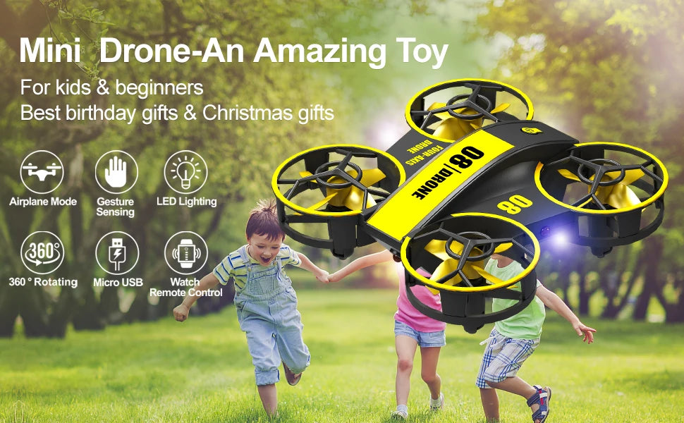 Mini Drone for Kids and Beginners,RC Quadcopter Indoor Helicopter, Mini Aircraft with Light\3D Flip\3 Batteries,Great Gifts