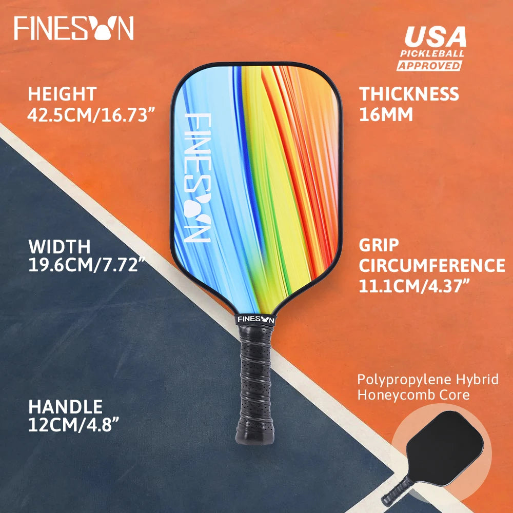 Finesun Pickleball Paddles Set USAPA Compliant Fiberglass Surface Enhanced Power with Pickleball Bag Best Gift for Beginners