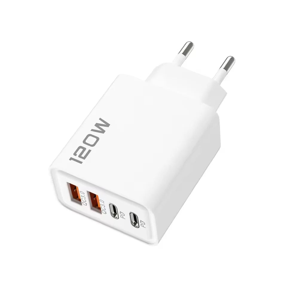 120W Fast Charger Type C Quick Charge 3.0 USB Charger Adapter For iPhone Samsung Xiaomi PD USB Charger Fast Charging Plug