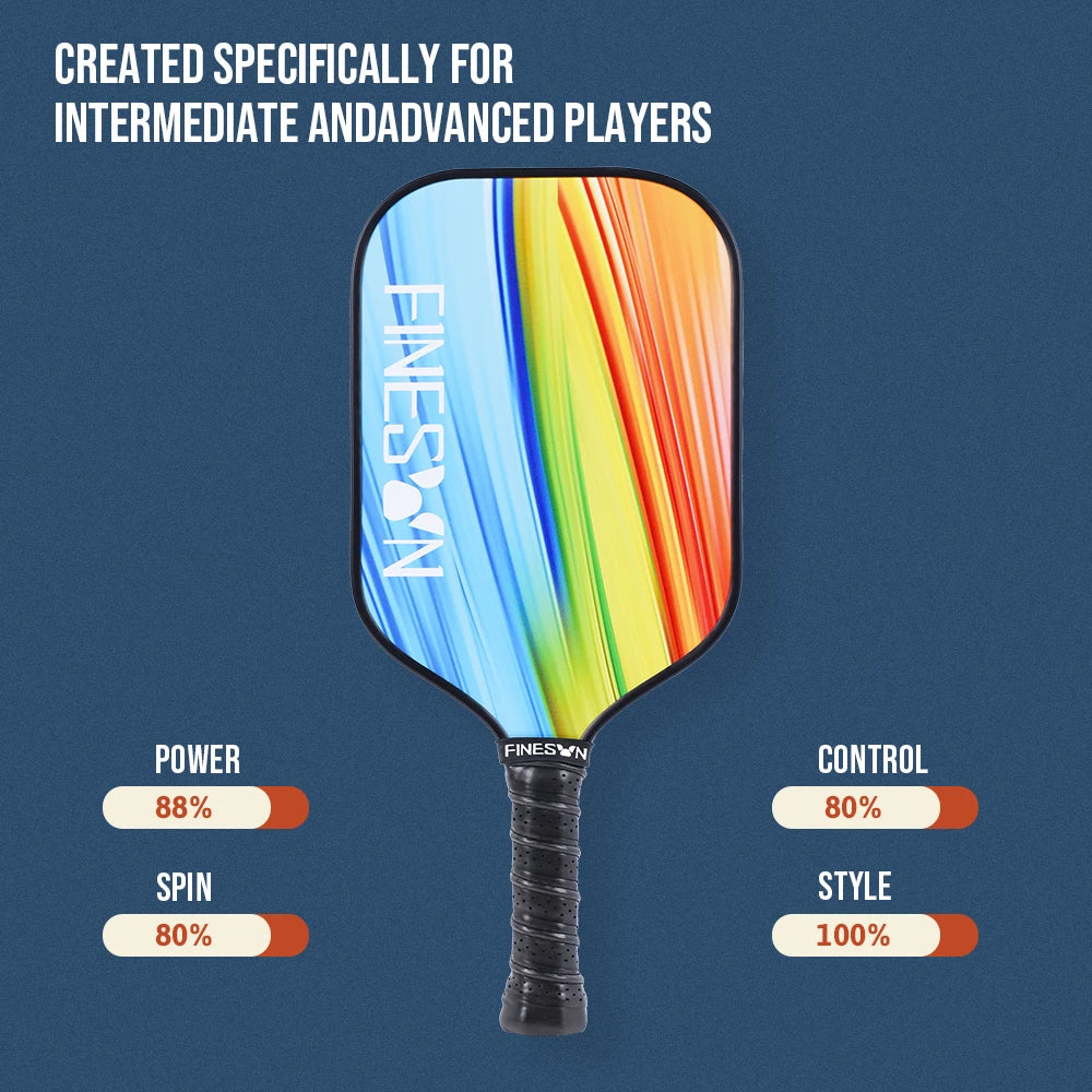 Finesun Pickleball Paddles Set USAPA Compliant Fiberglass Surface Enhanced Power with Pickleball Bag Best Gift for Beginners