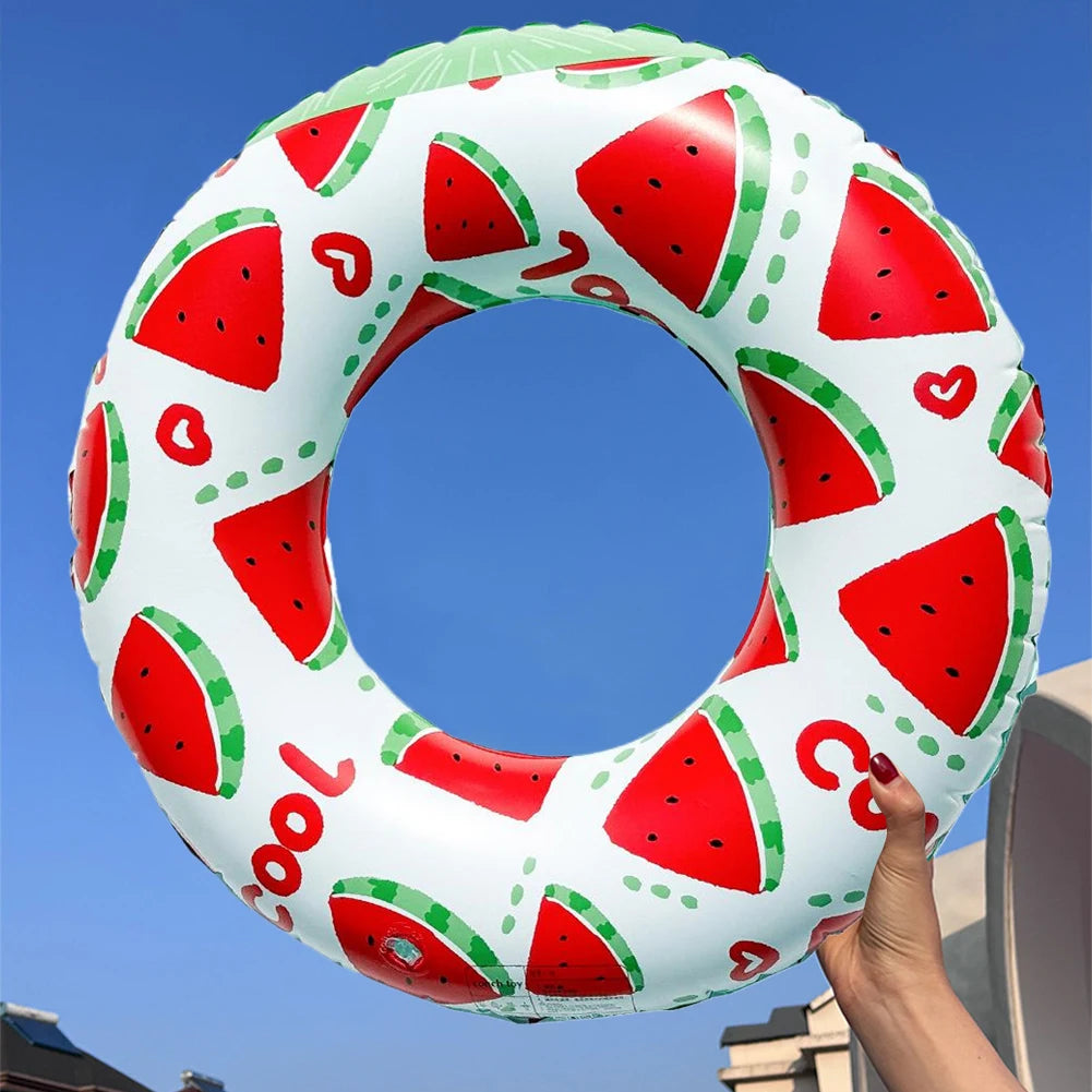 Inflatable Swim Ring Pool Floating Rings Leakproof Swimming Rings Floaties Watermelon Pattern Swim Float Tube Pool Accessories