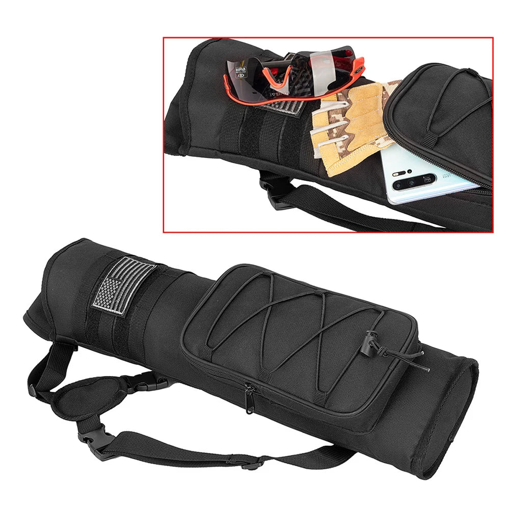 Archery Back Arrow Quiver Holder Bottom Thickening Adjustable Tube Hip Quiver Waist Hanged Carry Bag for Outdoor Archery Hunting