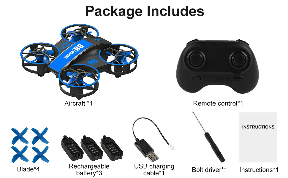 Mini Drone for Kids and Beginners,RC Quadcopter Indoor Helicopter, Mini Aircraft with Light\3D Flip\3 Batteries,Great Gifts